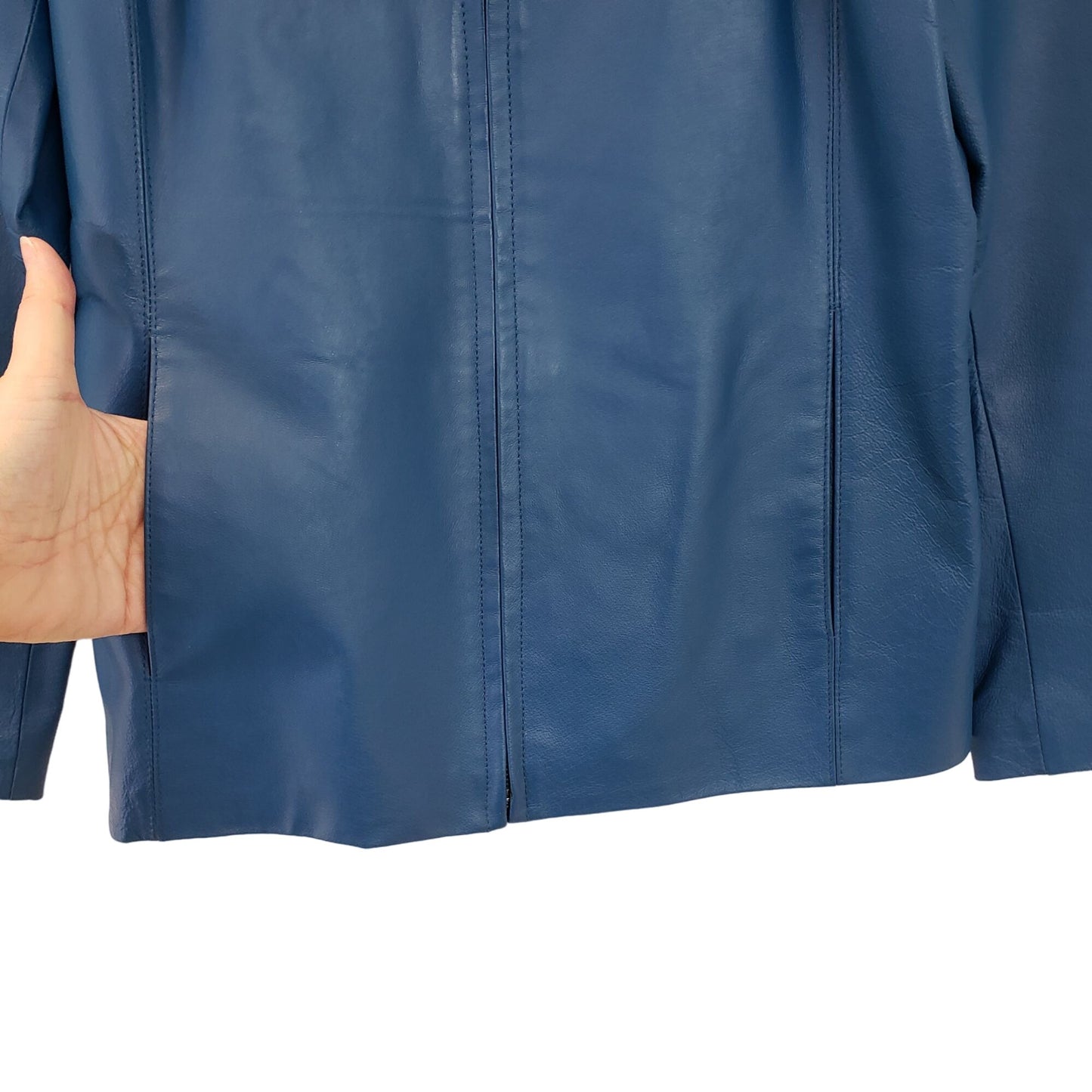 Worthington 100% Leather Full Zip Jacket Size Small