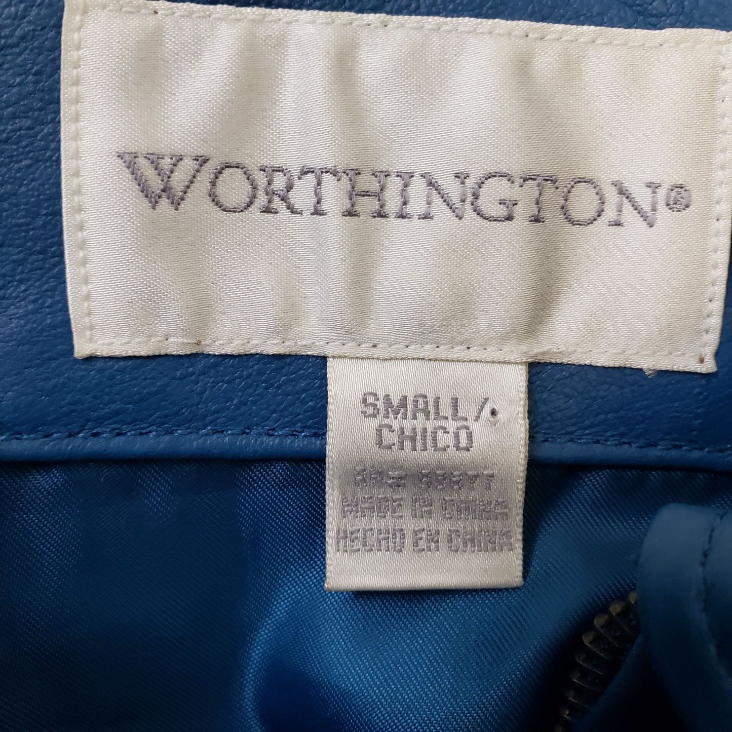 Worthington 100% Leather Full Zip Jacket Size Small