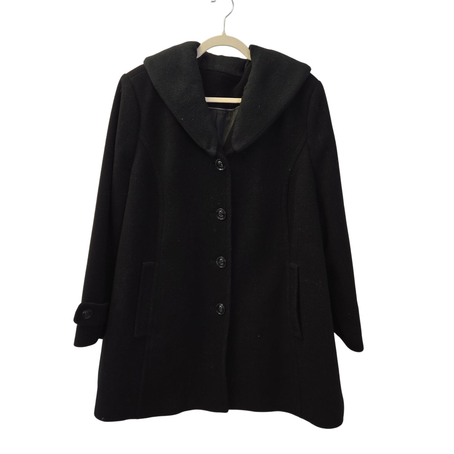 Lands' End Wool Blend Fleece Collar Swing Coat Size 2XL (est)