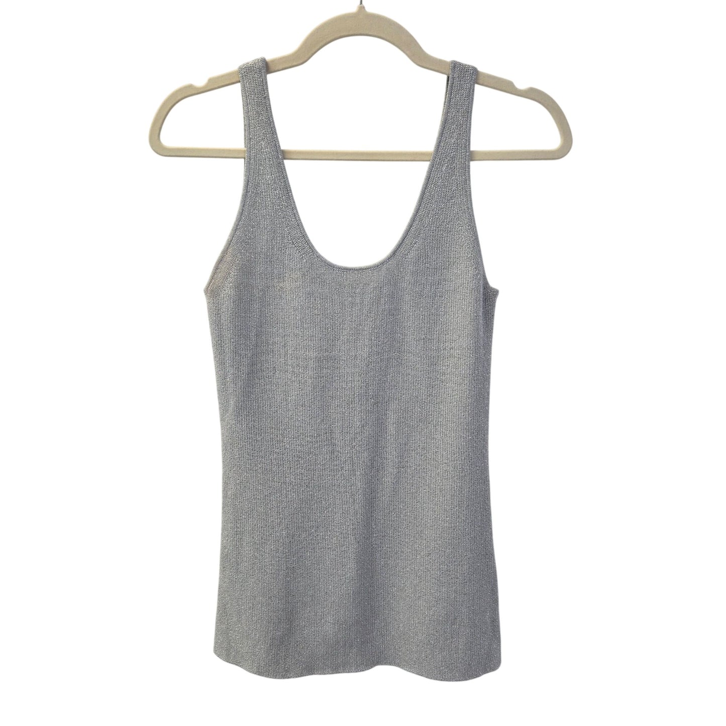 Rachel Roy Collection Silver Glitter Tank Top Size Medium