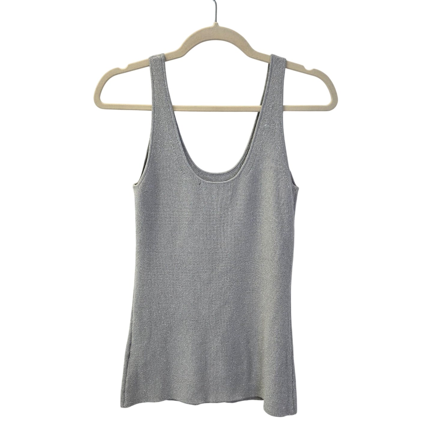 Rachel Roy Collection Silver Glitter Tank Top Size Medium