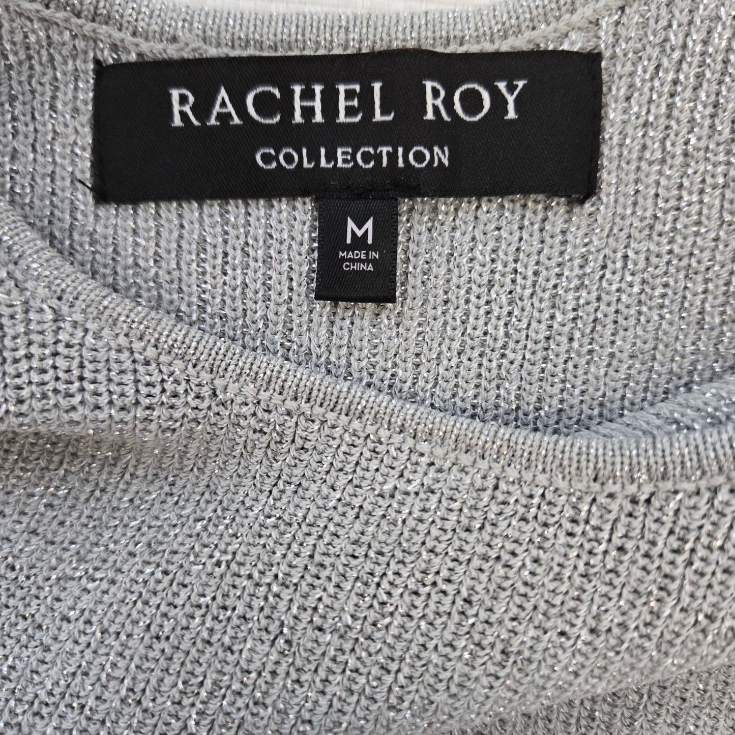 Rachel Roy Collection Silver Glitter Tank Top Size Medium