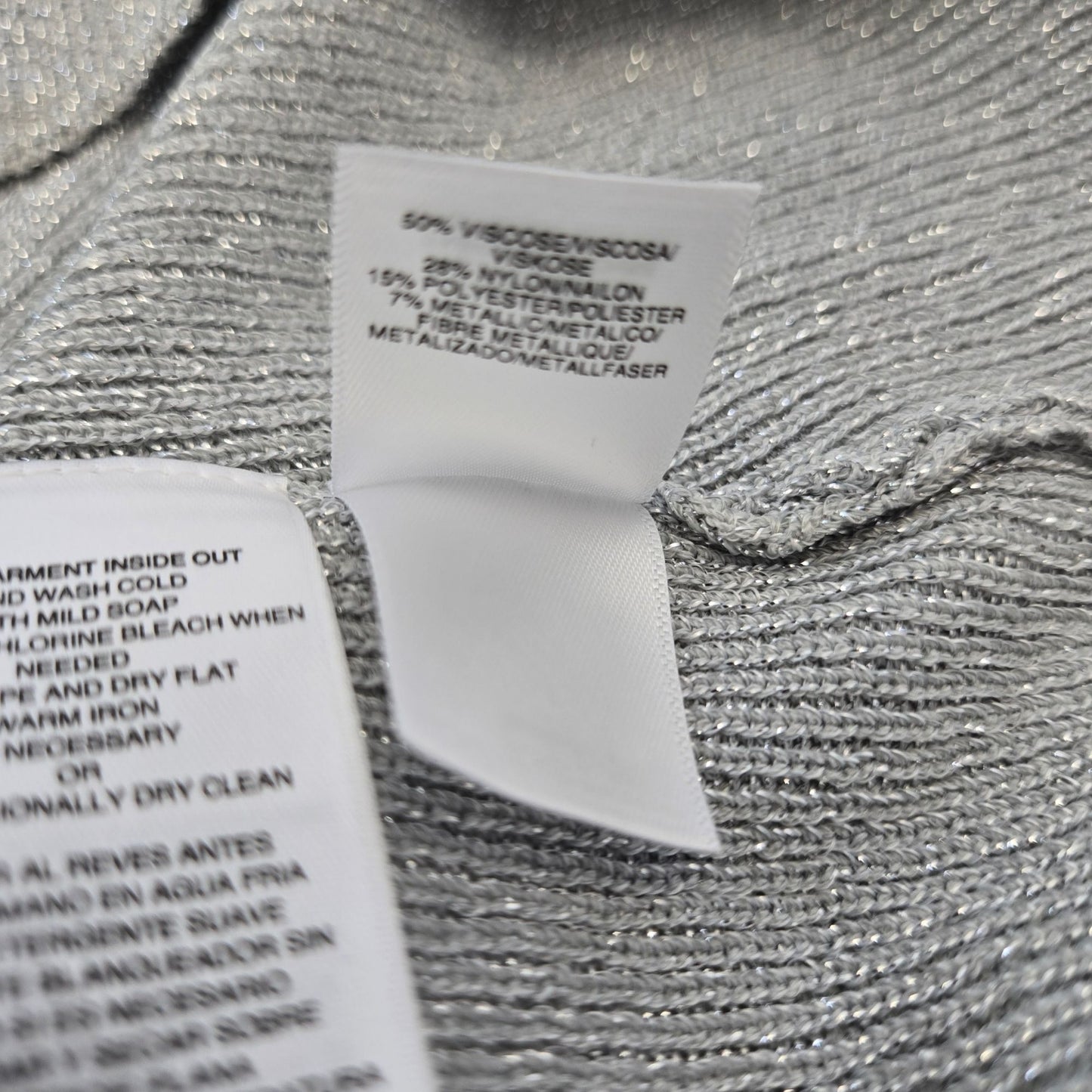 Rachel Roy Collection Silver Glitter Tank Top Size Medium