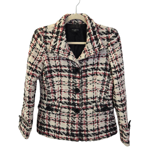 Talbots Petites Wool Blend Tweed Three Button Blazer Jacket Size Small Petite (est)