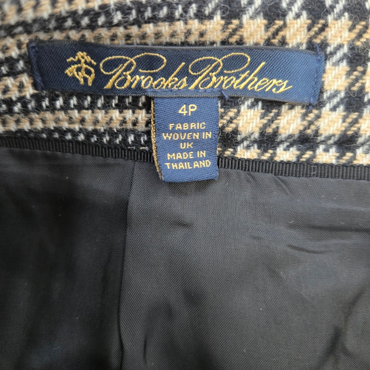 Brooks Brothers 100% Merino Lambswool Glen Plaid Pencil Skirt Size 4P
