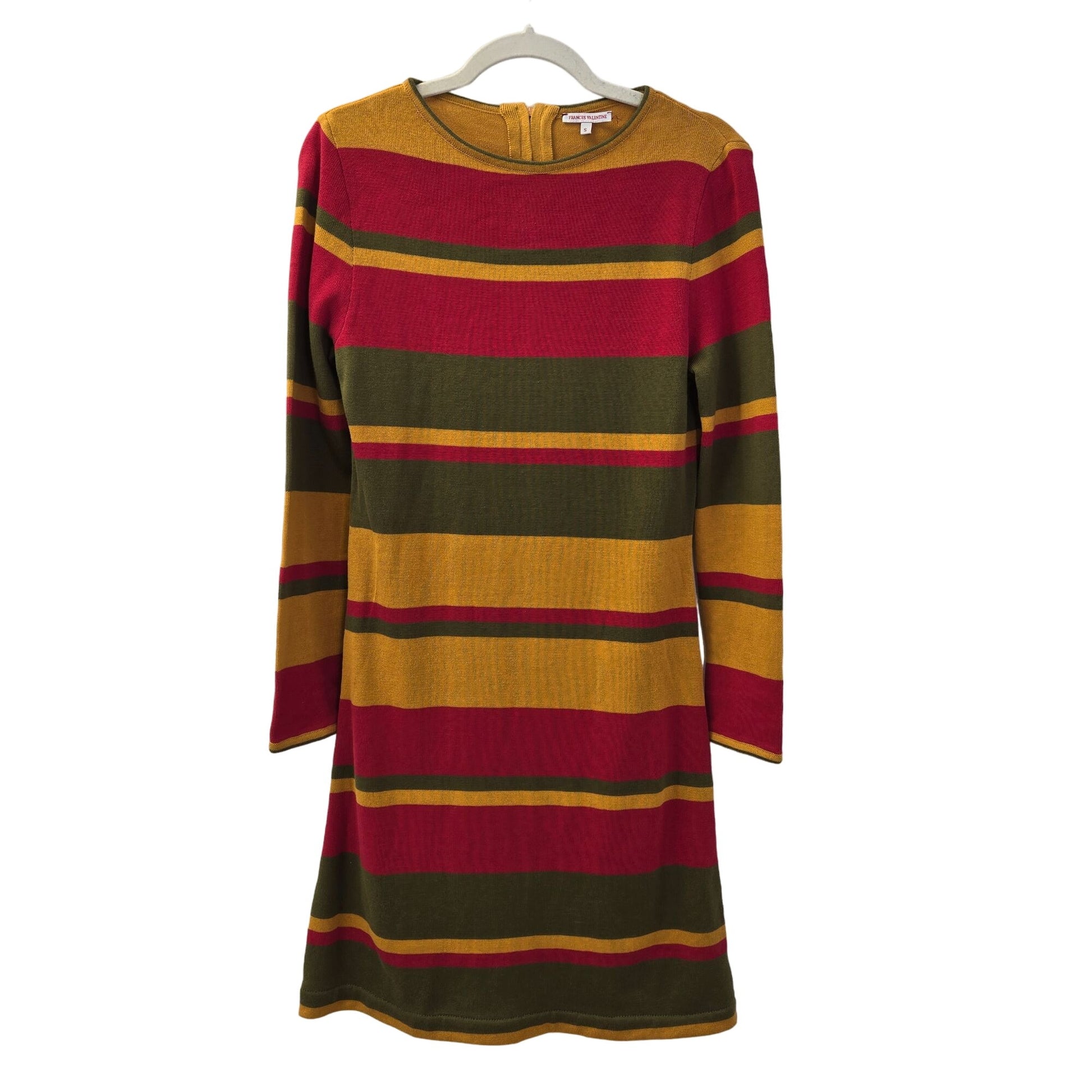 Frances Valentine Phoebe Striped Dress Olive Multi, Size S Frances Valentine Phoebe Striped Dress Olive Multi, Size S