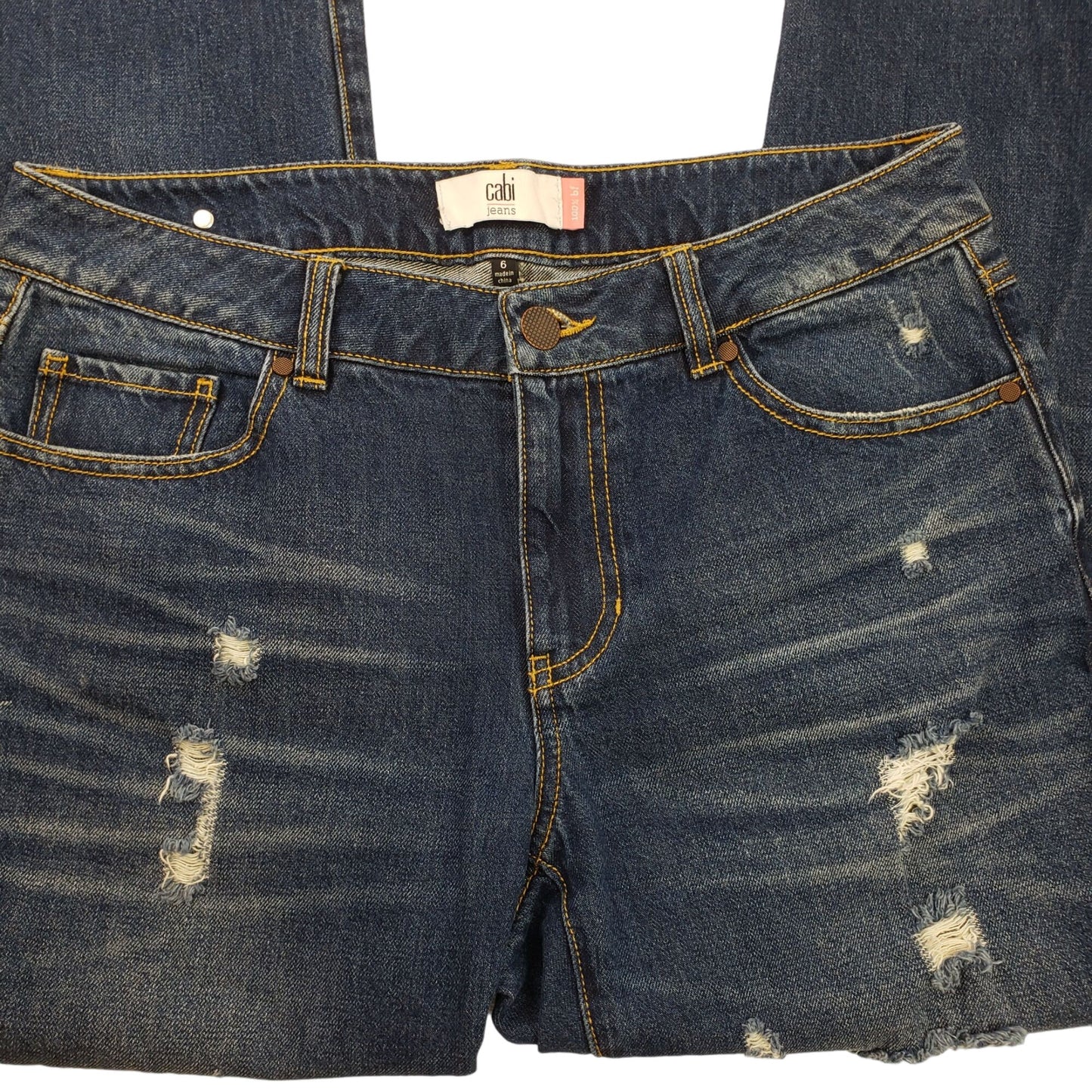 Cabi 100% BF (Boyfriend) Distressed Jeans Size 6