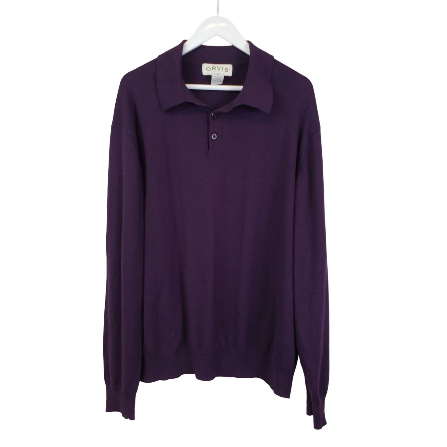 Orvis Silk & Cashmere Blend Quarter Button Sweater Size XL