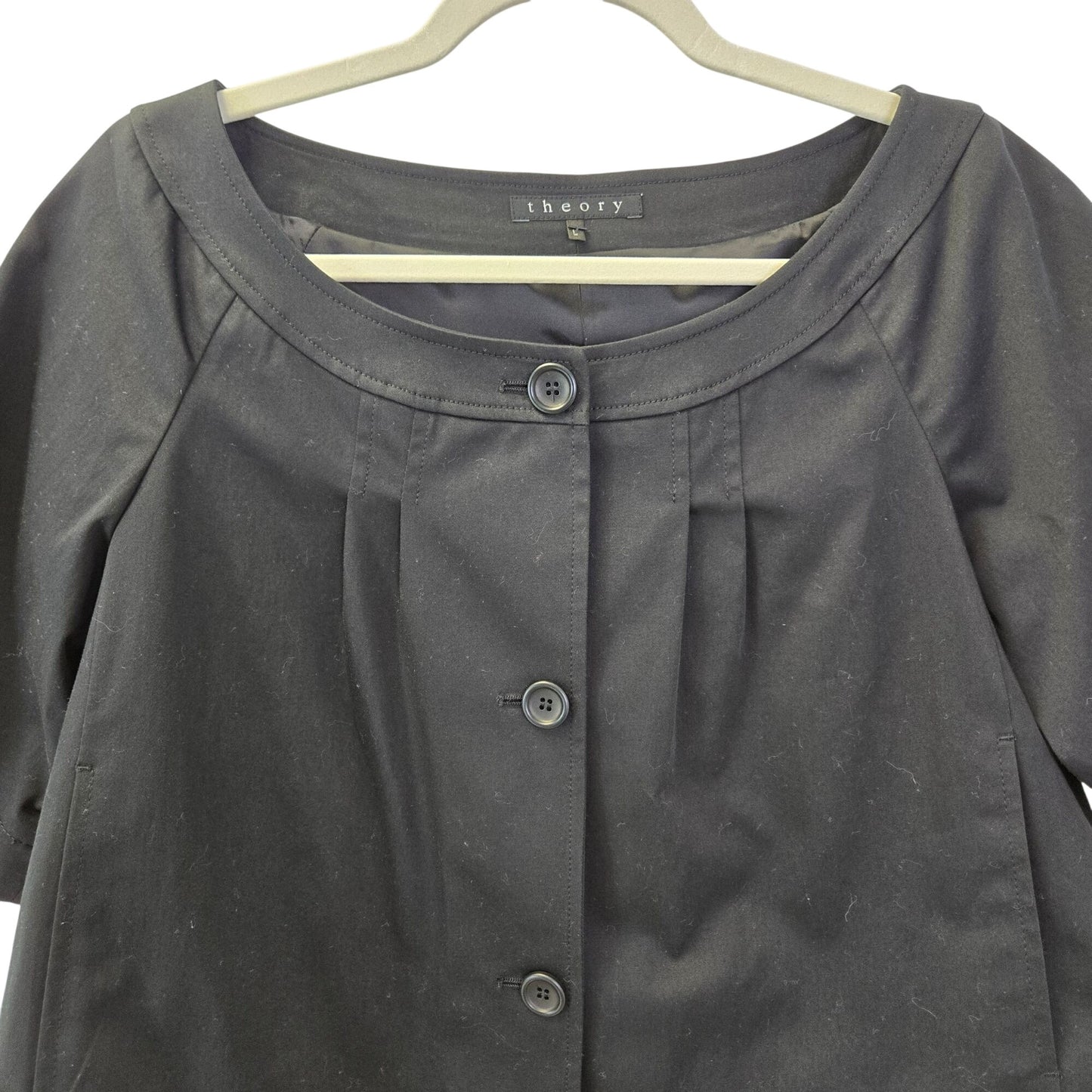 NWOT Theory Three Button Short Sleeve Bolo Blazer Jacket Size Large
