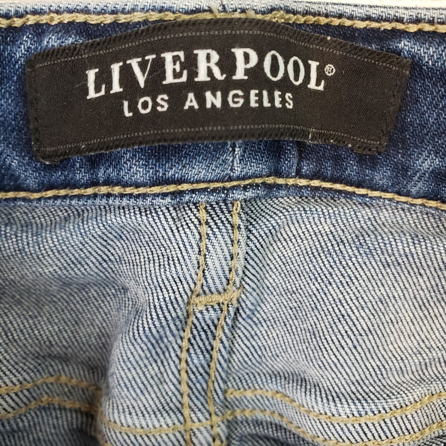 Liverpool Los Angeles Distressed Crop Straight Jeans in Kennedy Size 8