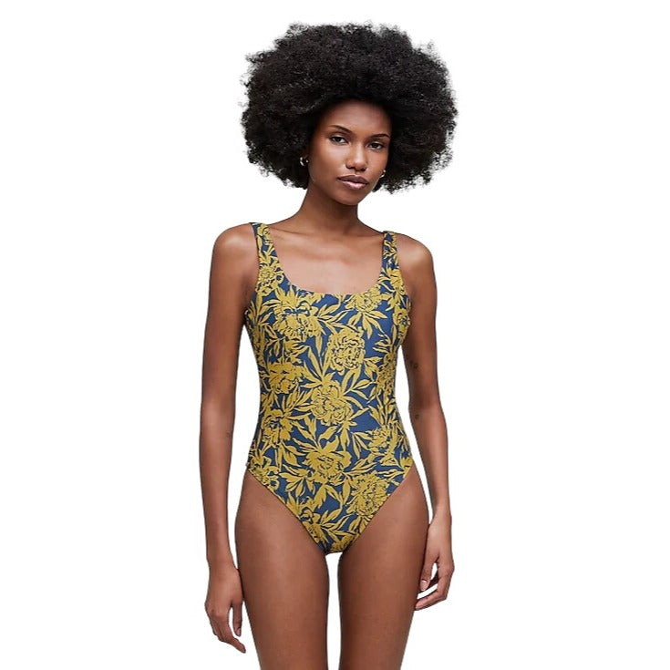 NWT Madewell Scoop-Neck One-Piece Swimsuit in Floral Size Small