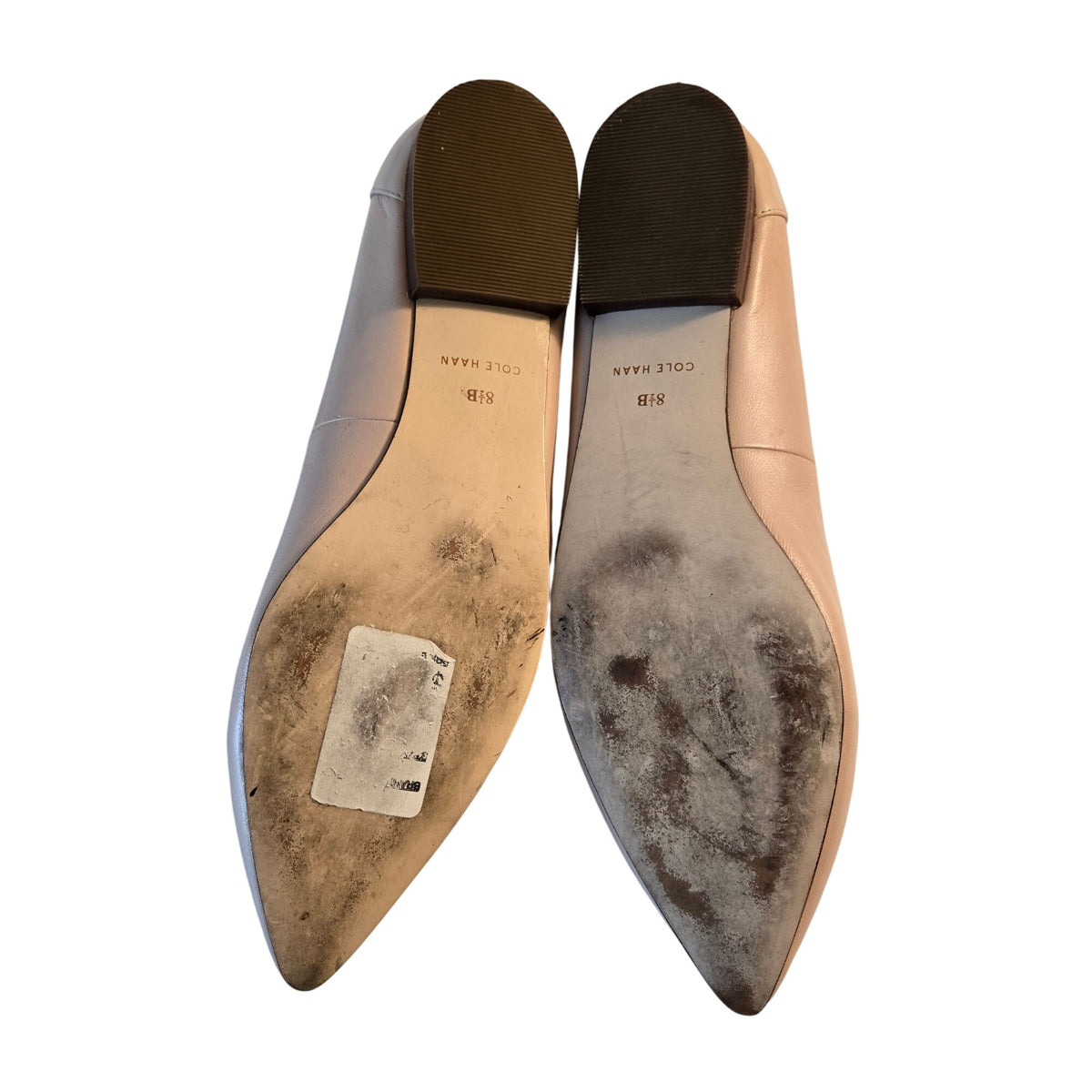 Cole Haan Leather Grand Scalloped Pink Pointed Toe Flats Size 8.5
