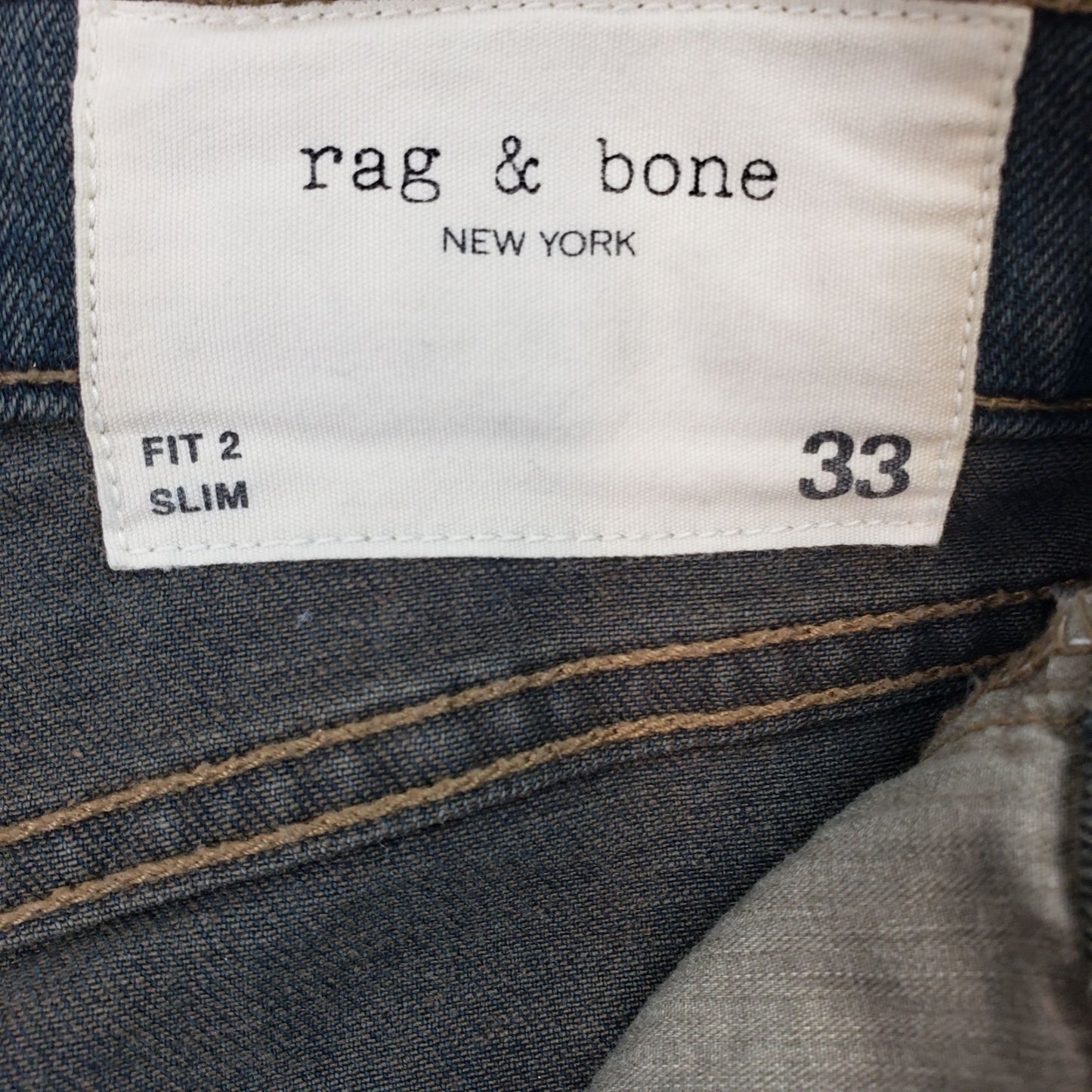 Rag & Bone Fit 2 Slim Fit Button Fly Jeans in Kimbell Size 33x31
