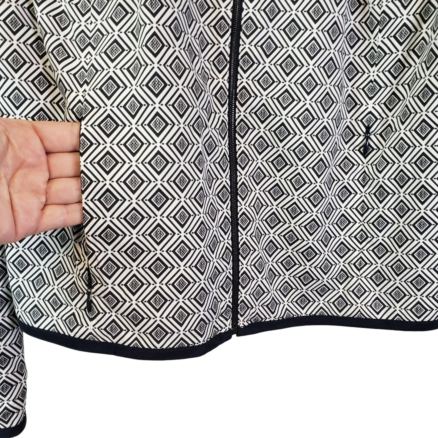 NWT St. John Reversible Striped & Diamond Pattern Jacket Size Medium