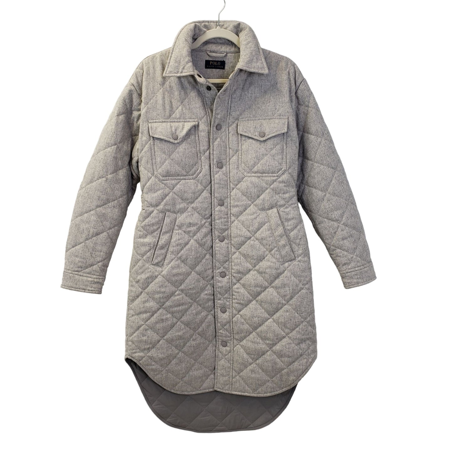 Polo Ralph Lauren Wool Blend Long Quilted Coat Size Medium (est)