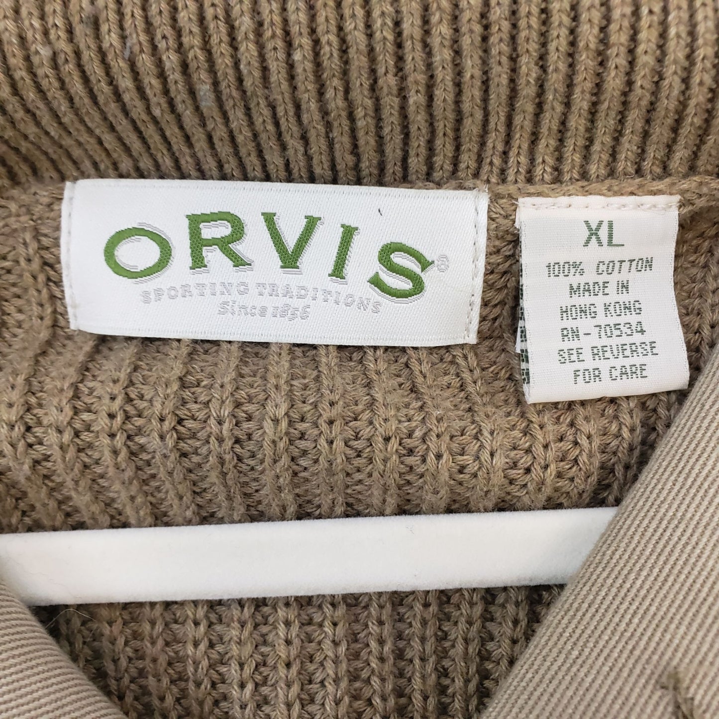 Orvis Mixed Media Fisherman's Sweater Size XL