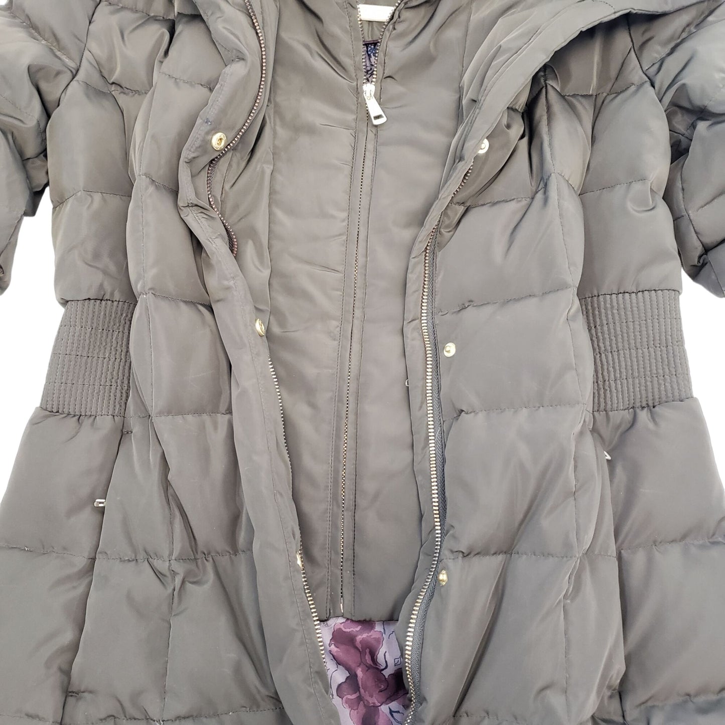 Cole Haan Down Filled Longline Hooded Puffer Coat Size Small