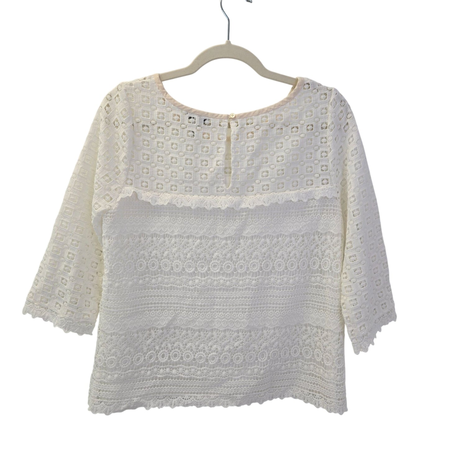 Joie Lace Overlay & Square Eyelet Blouse Size Medium