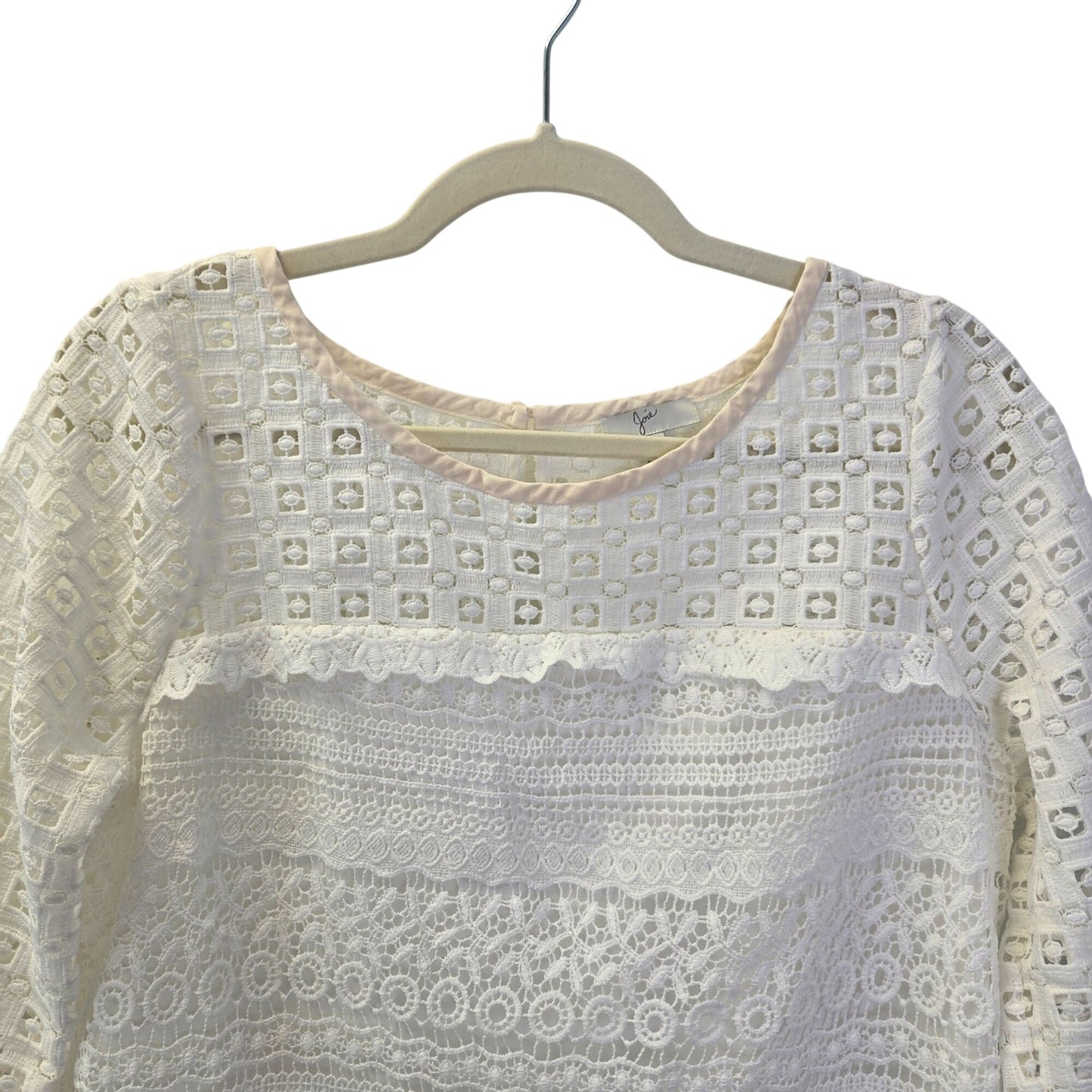 Joie Lace Overlay & Square Eyelet Blouse Size Medium