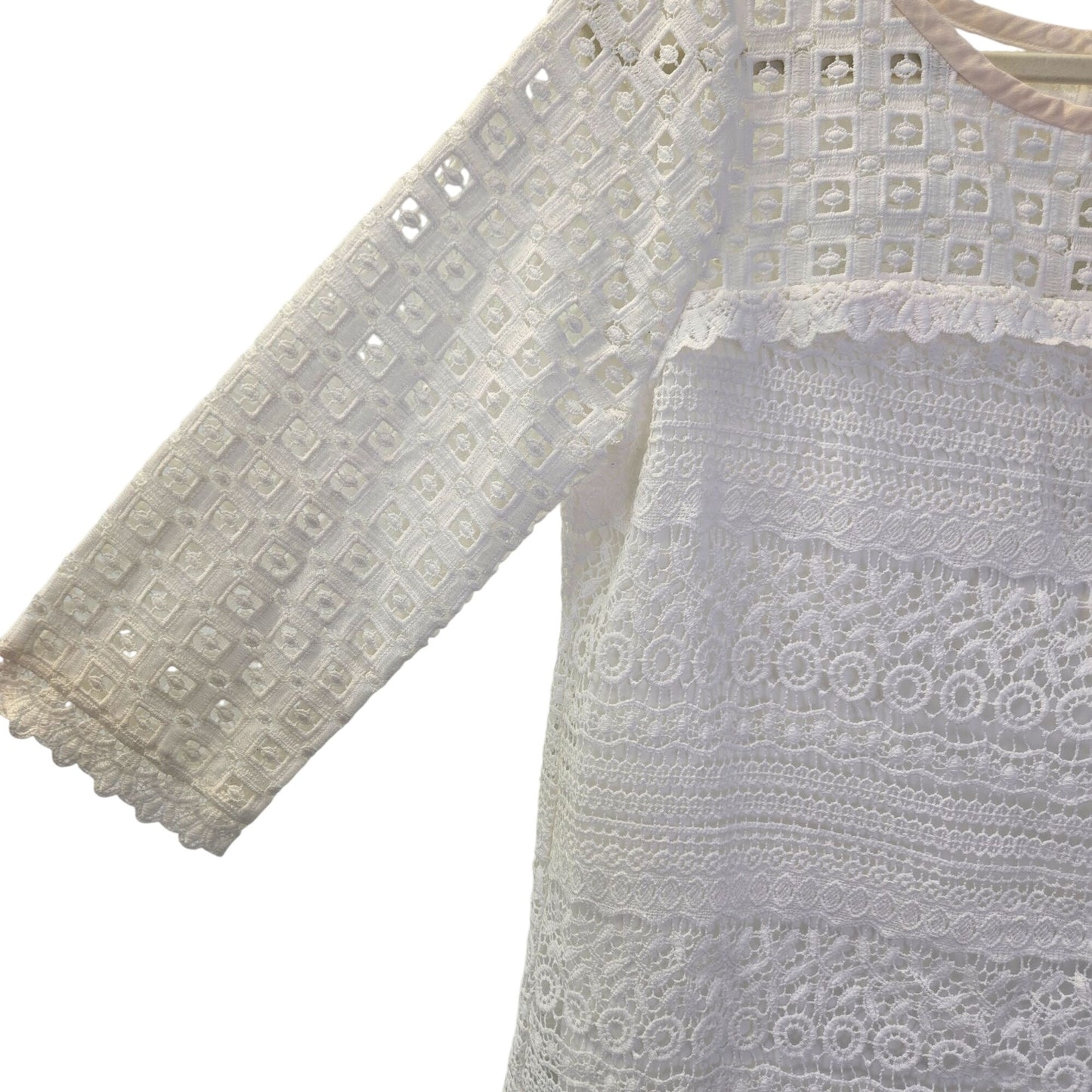 Joie Lace Overlay & Square Eyelet Blouse Size Medium