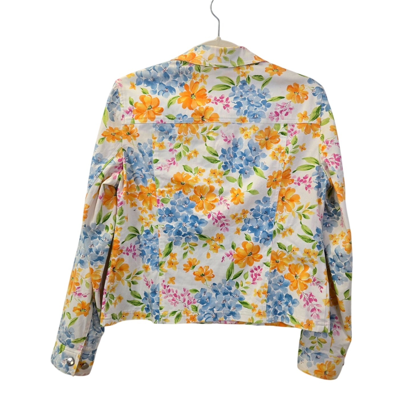 Jones New York Signature Floral Full Zip Jacket Size Medium Petite