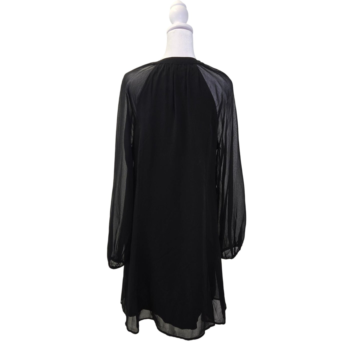 NWT Joie Balloon Sleeve Sheer Sleeve Dress in Caviar Size Medium