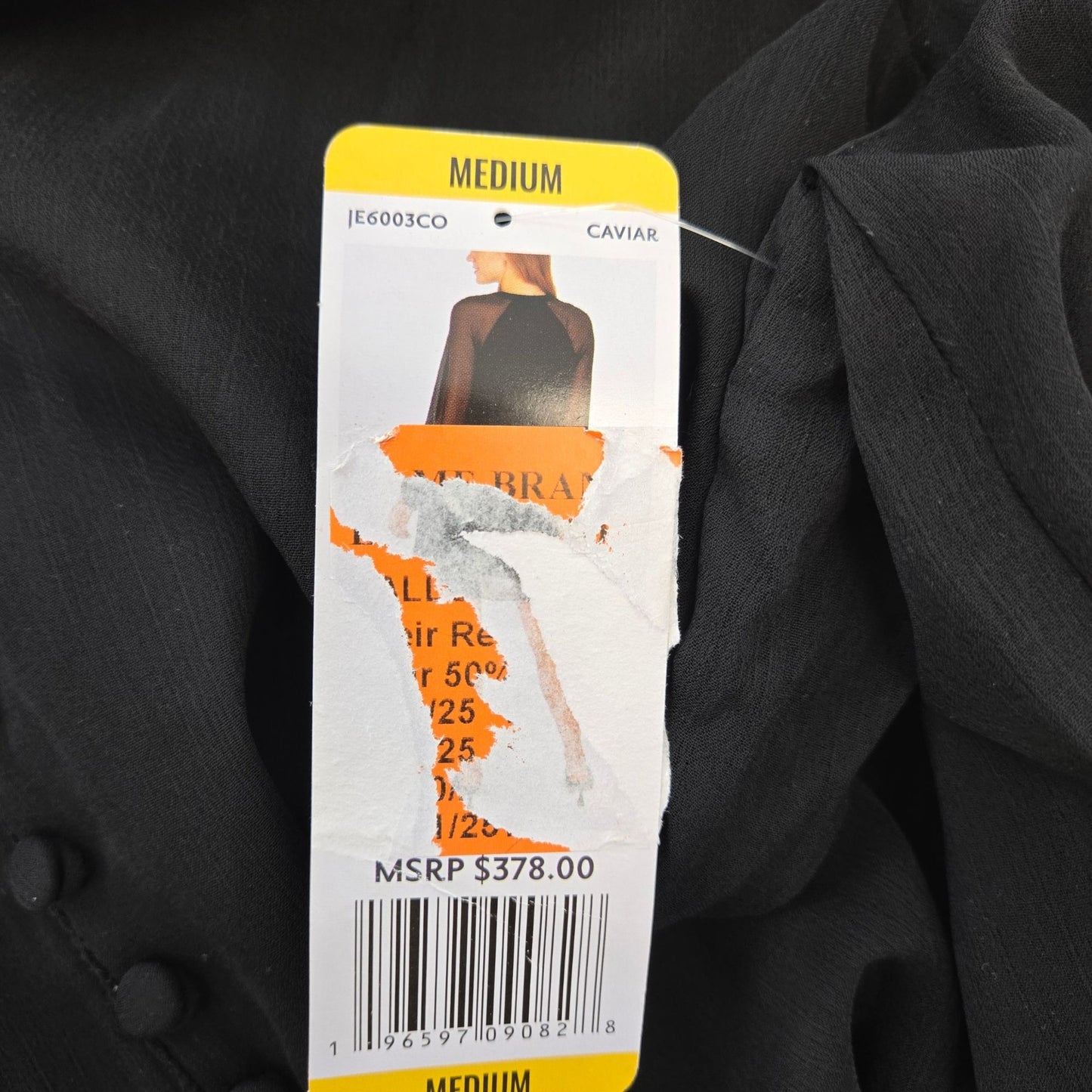 NWT Joie Balloon Sleeve Sheer Sleeve Dress in Caviar Size Medium