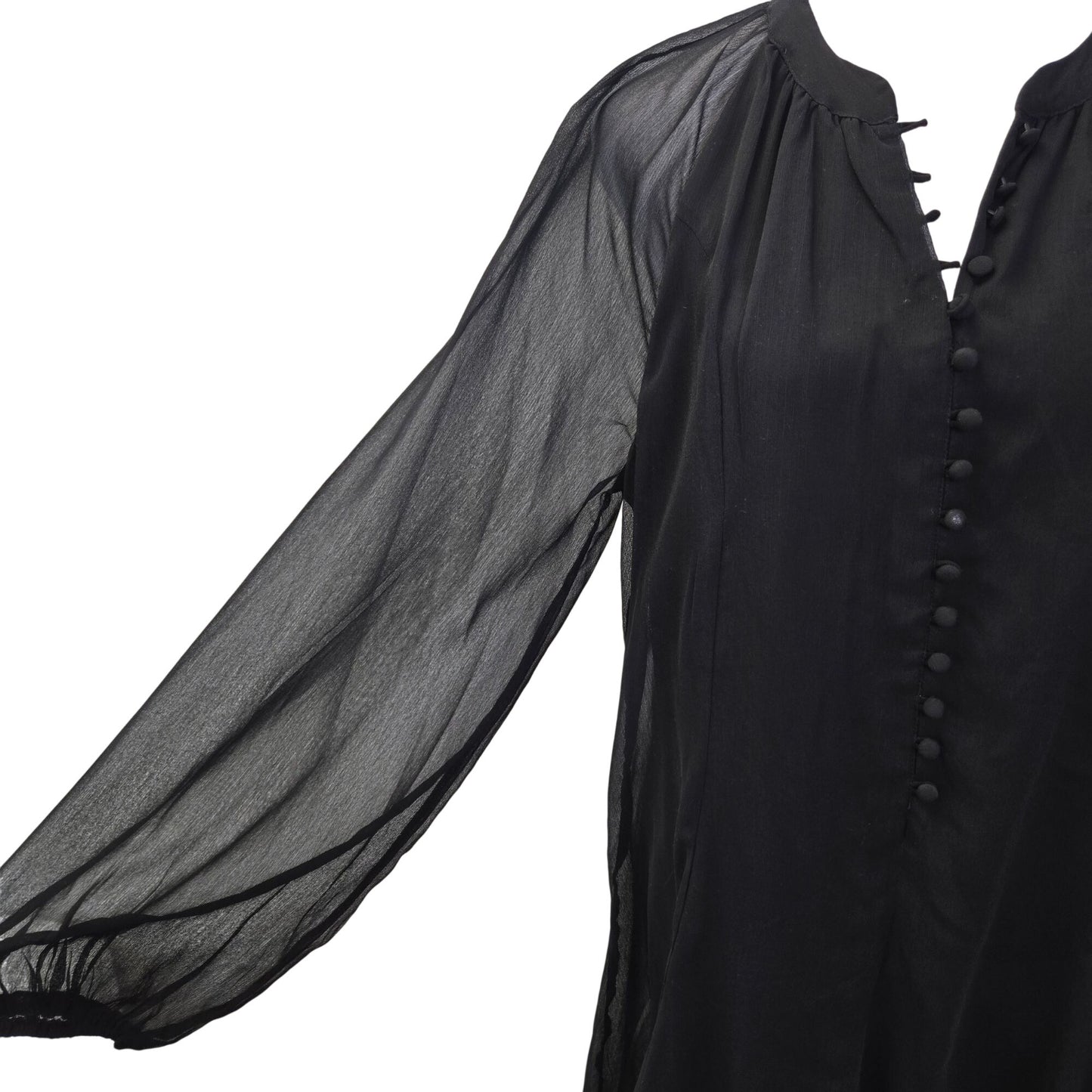 NWT Joie Balloon Sleeve Sheer Sleeve Dress in Caviar Size Medium