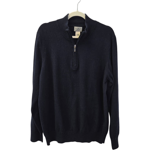 L.L. Bean Cotton & Cashmere Blend Quarter Zip Sweater Size Large