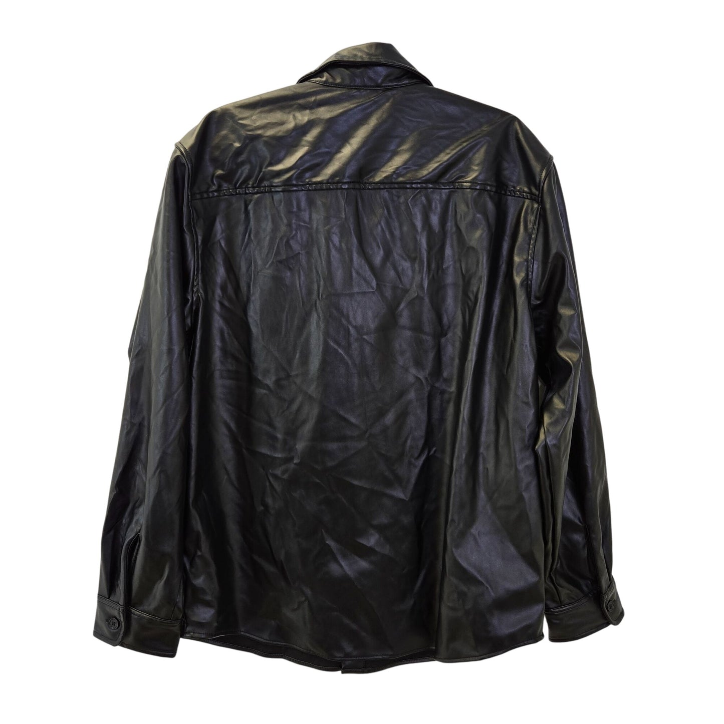 NWOT Pacsun Vegan Leather Button Down Shirt Shacket Size Large