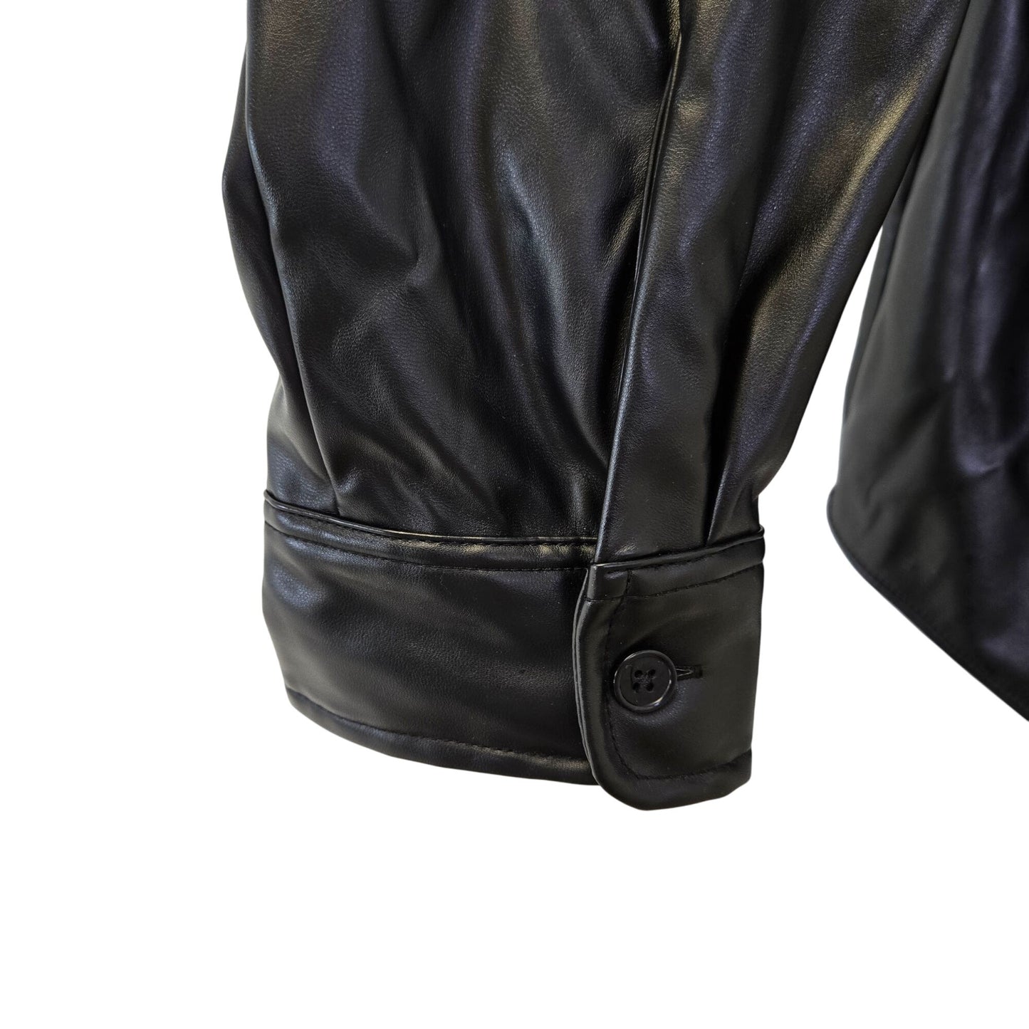 NWOT Pacsun Vegan Leather Button Down Shirt Shacket Size Large