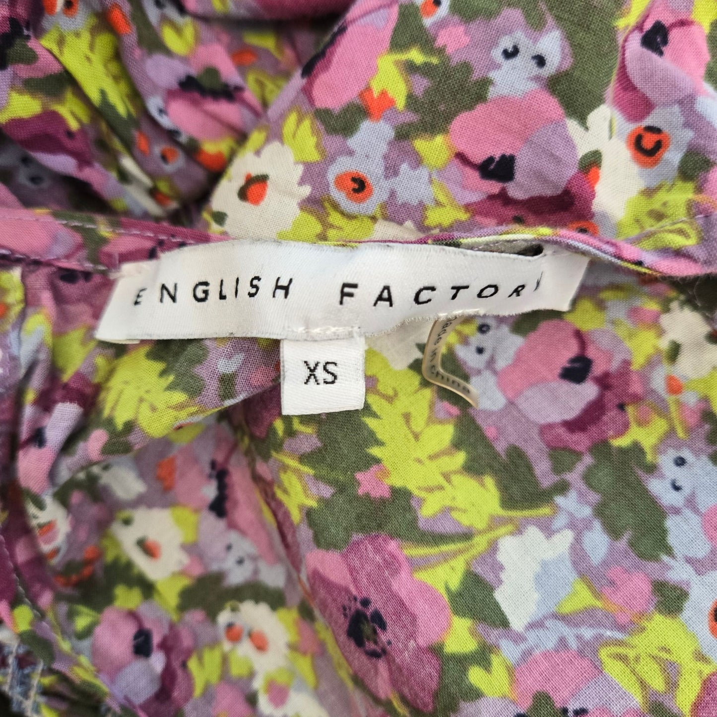 English Factory Floral Smocked Midi Dress Size XS