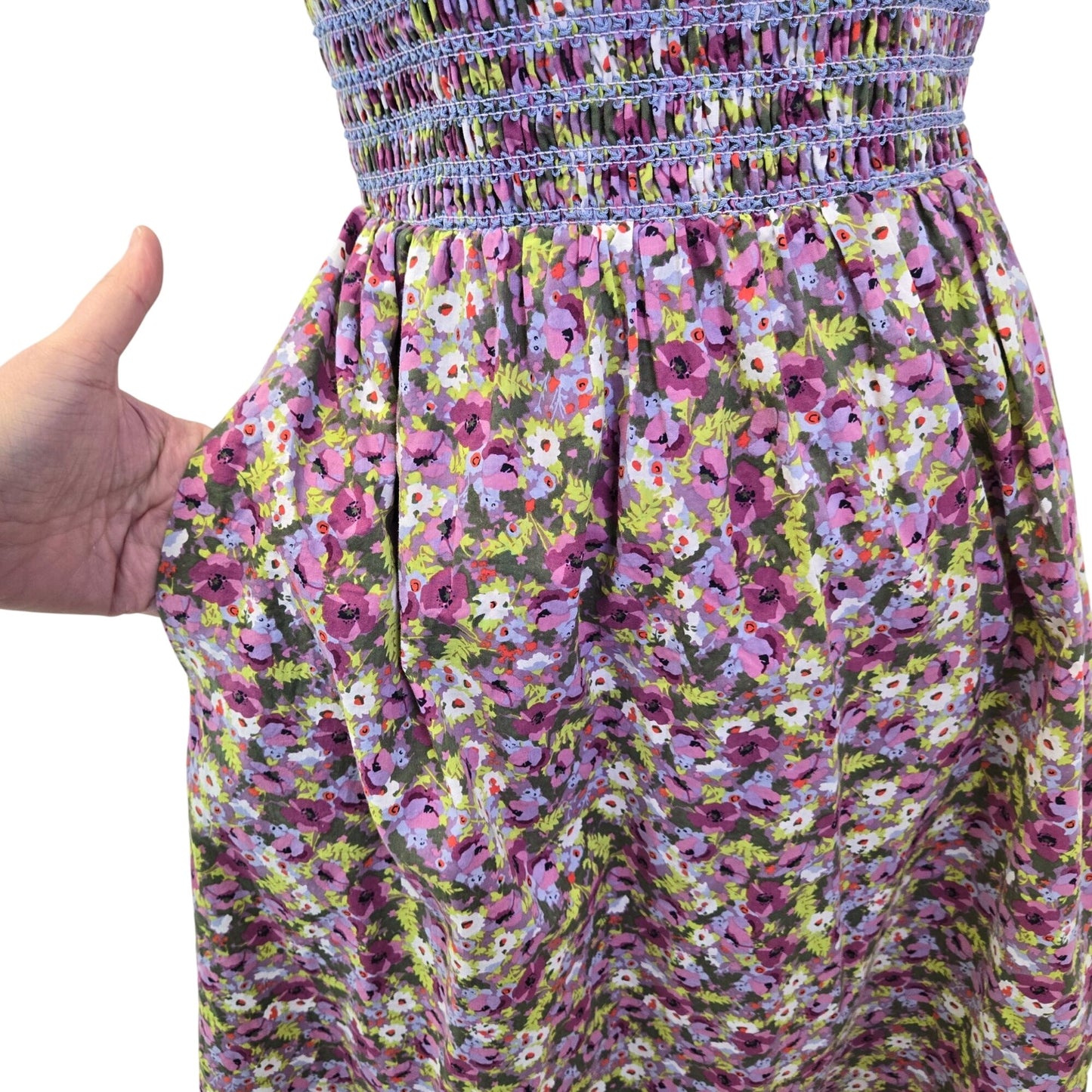 English Factory Floral Smocked Midi Dress Size XS