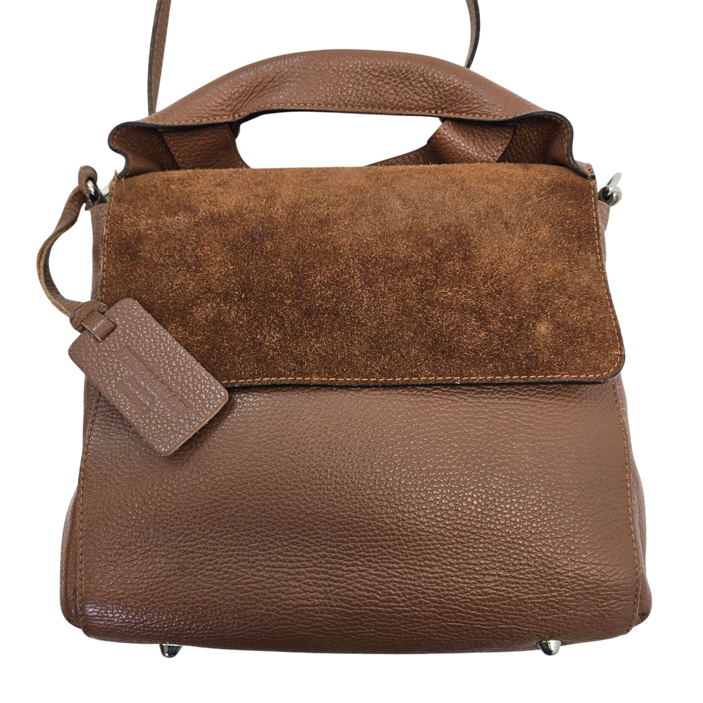 Persaman New York Pebble Leather & Suede Convertible Crossbody Handbag