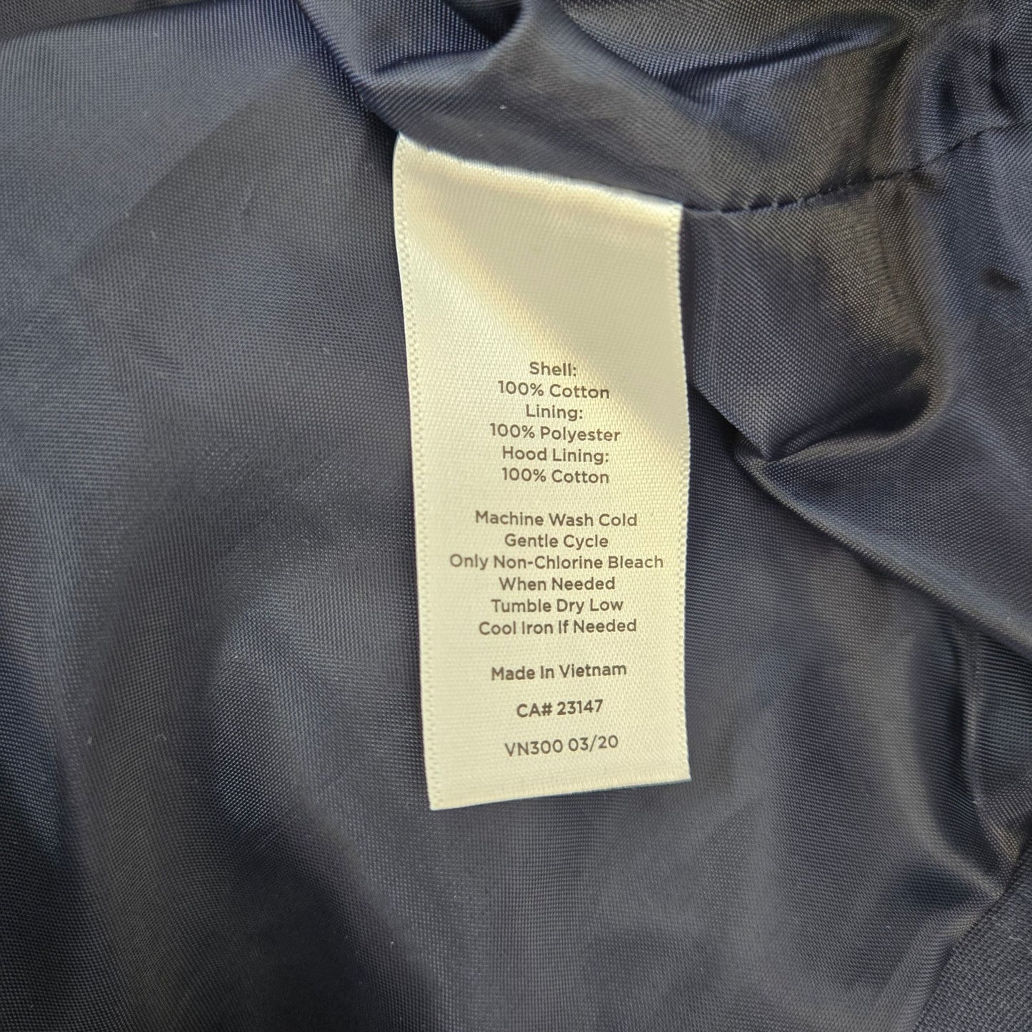 Talbots Cotton Hidden Zipper Hooded jacket Size Large (est)