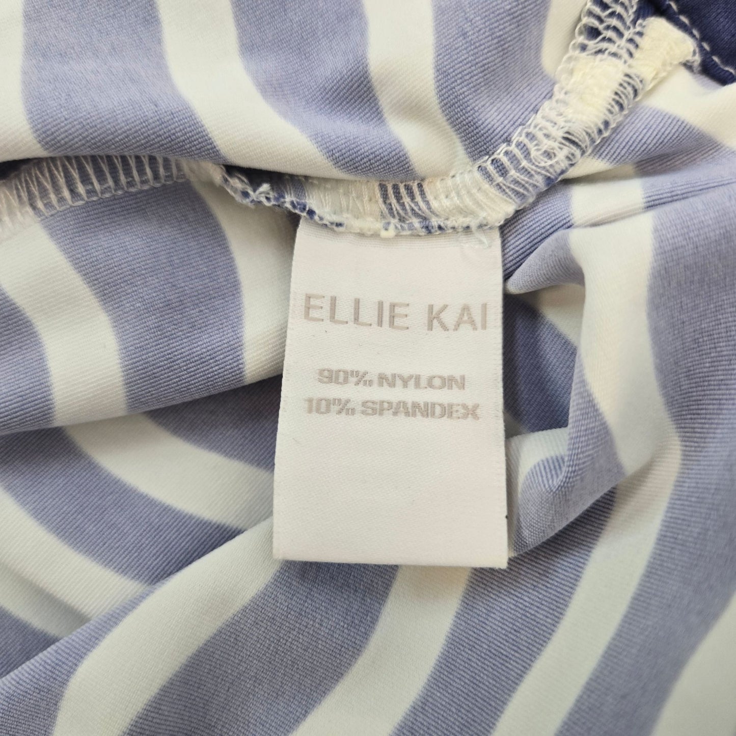 Ellie Kai Side Ruched Wavy Print V-Neck 3/4 Sleeve Dress Size 10