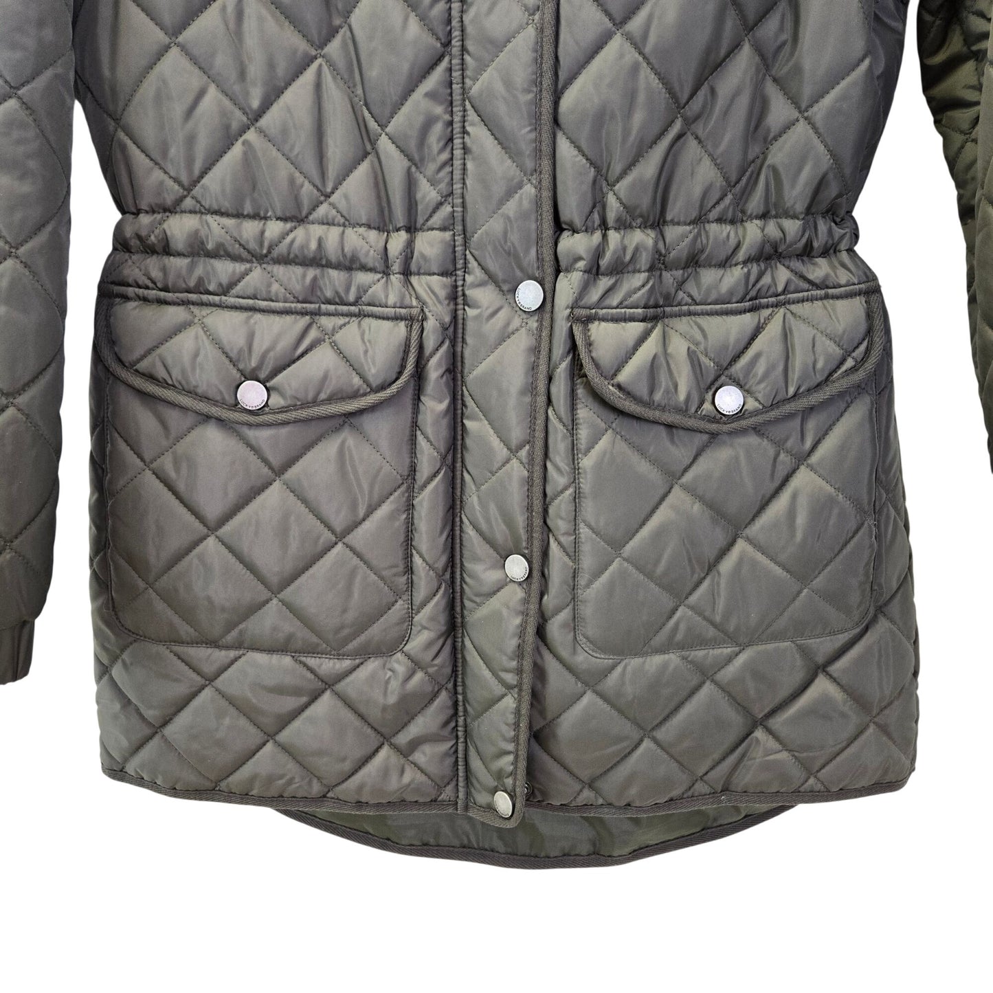 Lucky Brand Olive Green Quilted Hooded Jacket Size Medium