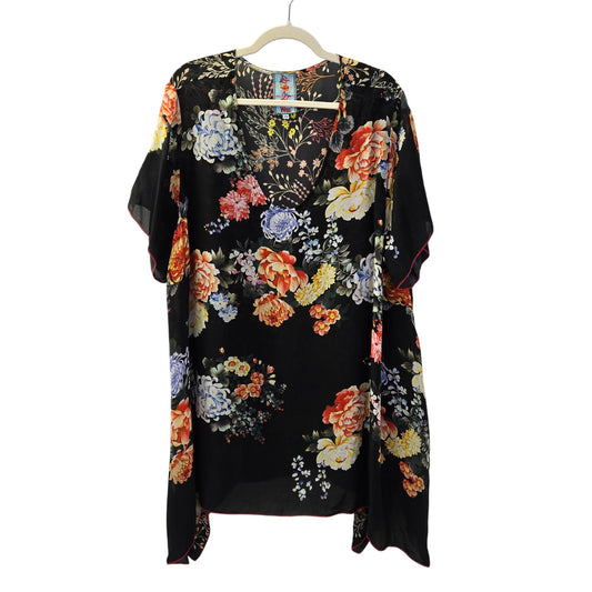 Johnny Was Ziara Mixed Floral Print Handkerchief Hem Tunic Blouse Size 2X