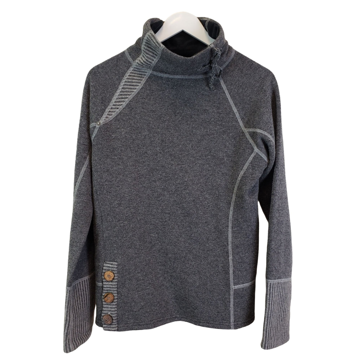 Prana Wool Blend Cowlneck Tie Sweater Size Large