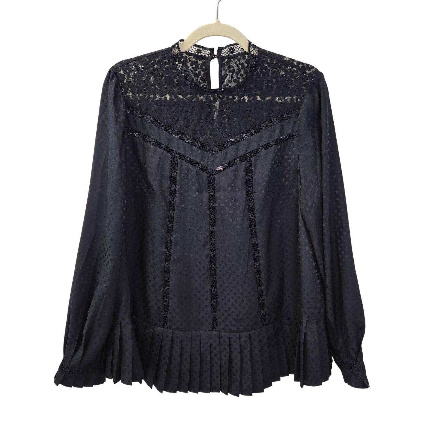Ted Baker London Shilli Lace Inset Dot Blouse Size TB 3/US 8