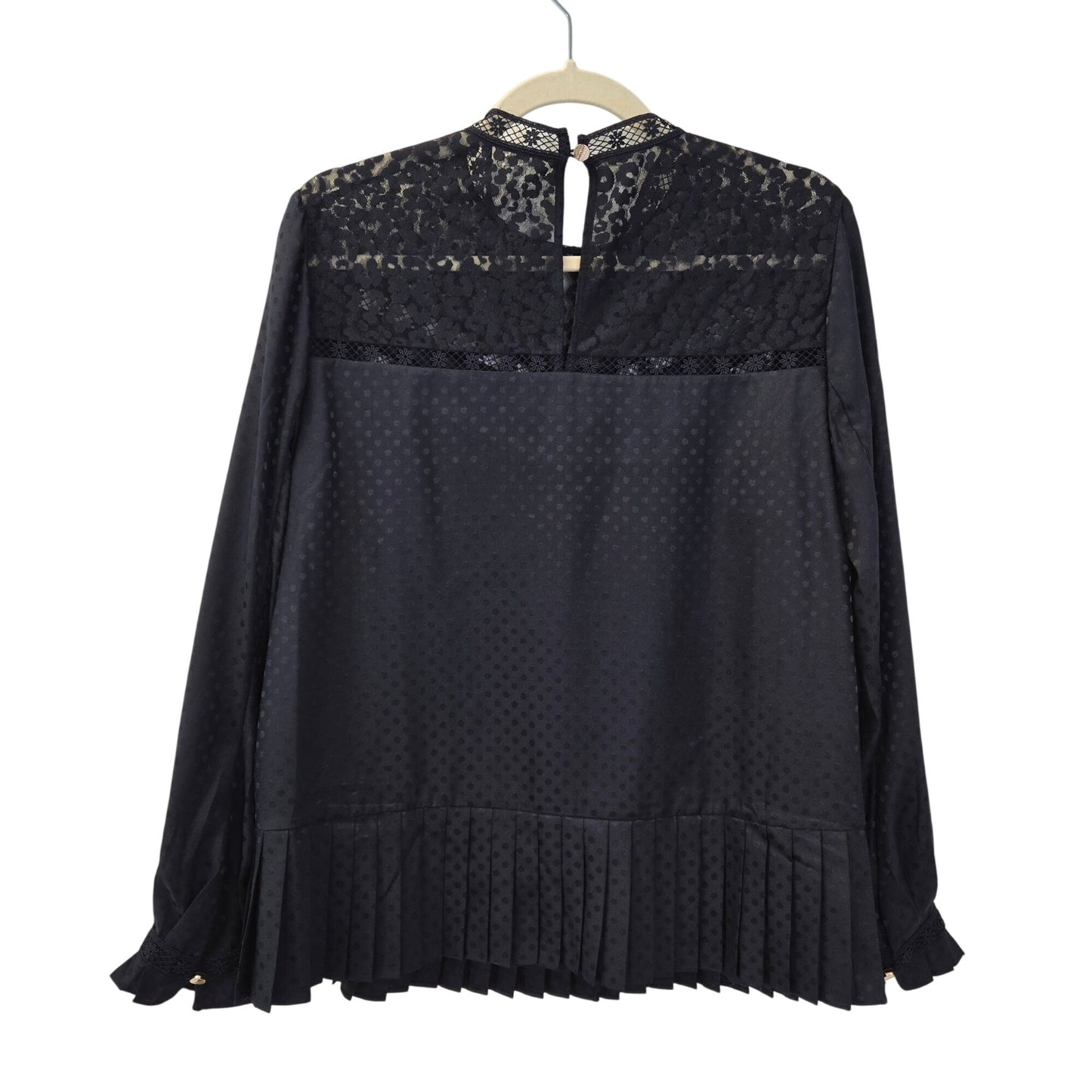 Ted Baker London Shilli Lace Inset Dot Blouse Size TB 3/US 8