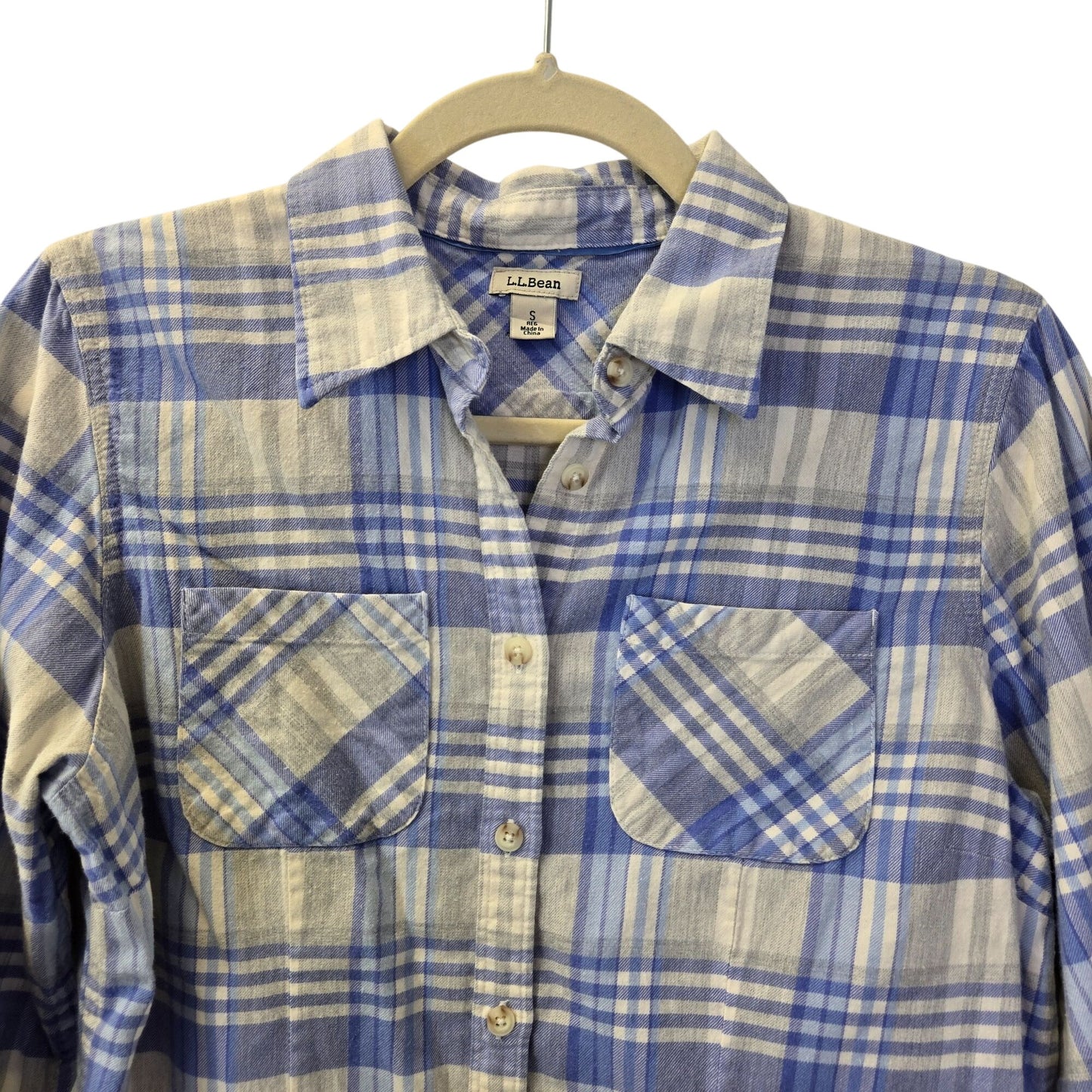 L.L. Bean Plaid Flannel Button Down Shirt Size Small