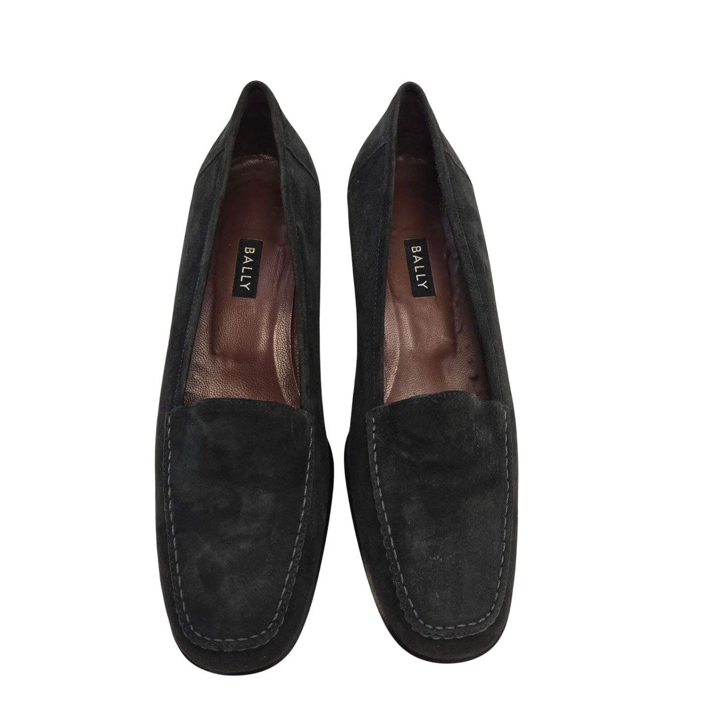 Bally Styleflex Ferreira Suede Leather Heeled Loafer Shoes Size US 9/EU 6.5