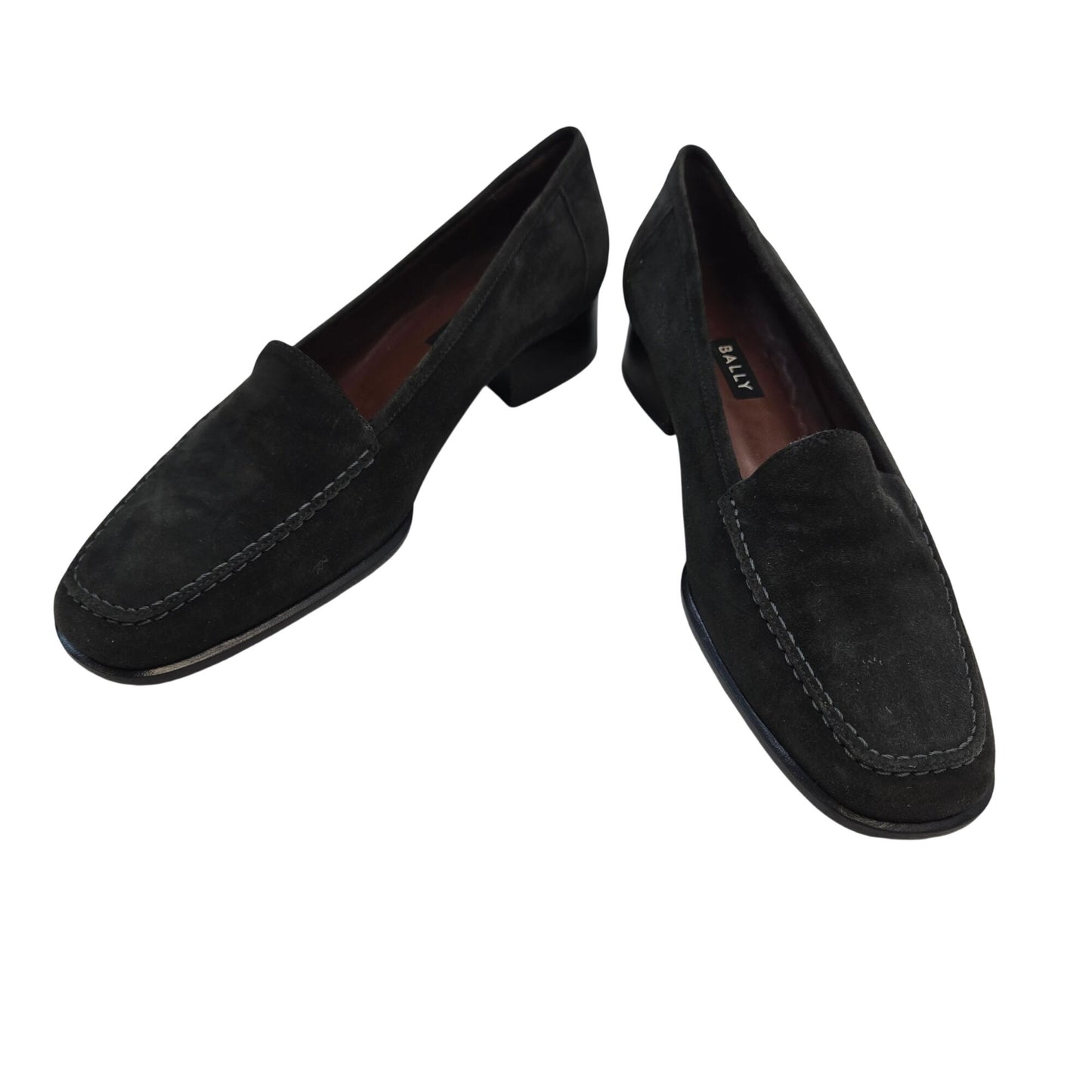 Bally Styleflex Ferreira Suede Leather Heeled Loafer Shoes Size US 9/EU 6.5
