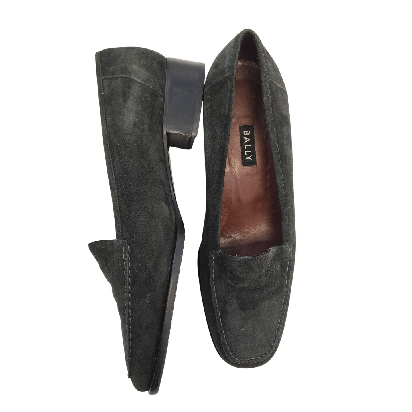 Bally Styleflex Ferreira Suede Leather Heeled Loafer Shoes Size US 9/EU 6.5