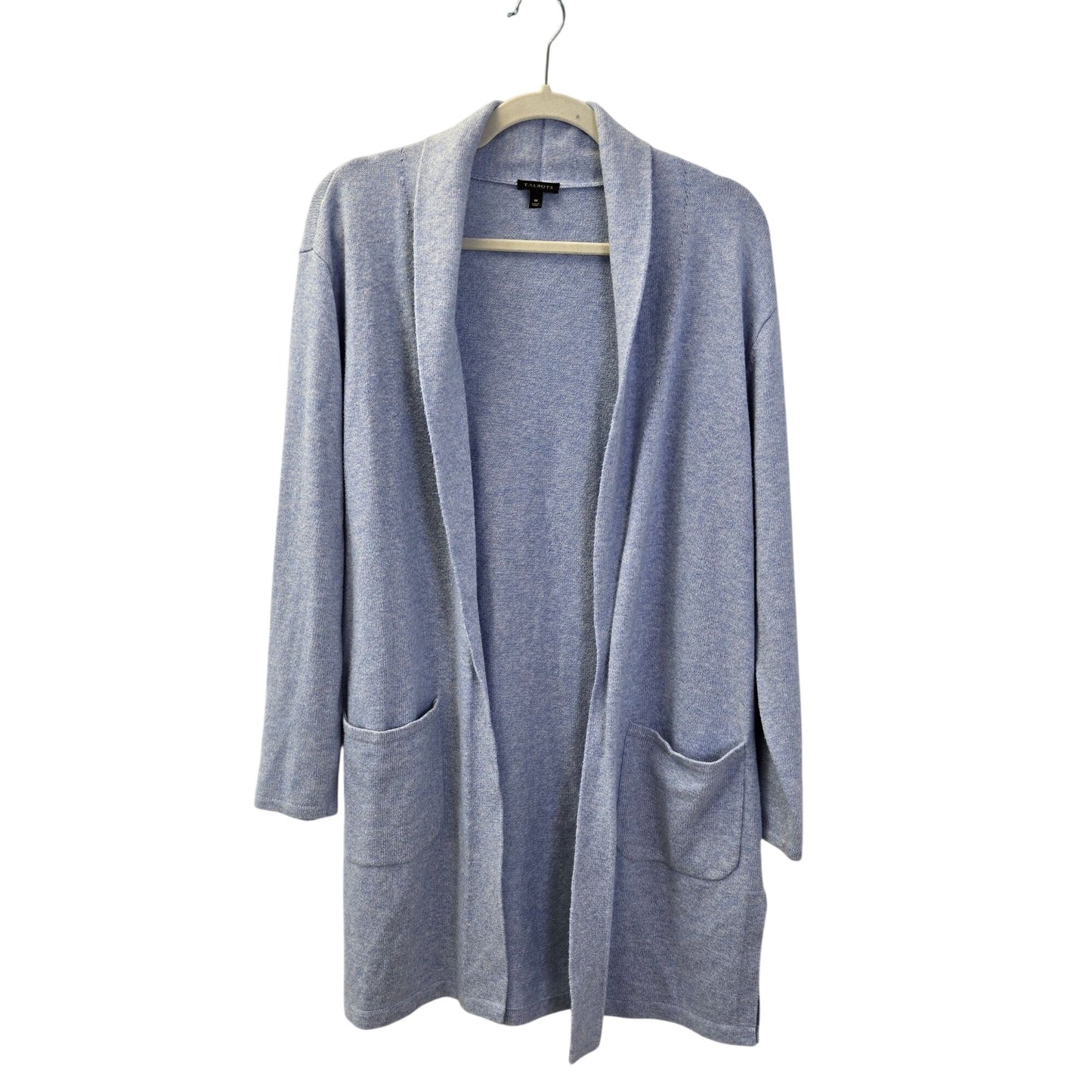 Talbots Cotton Blend Longline Open Cardigan Sweater Size Medium