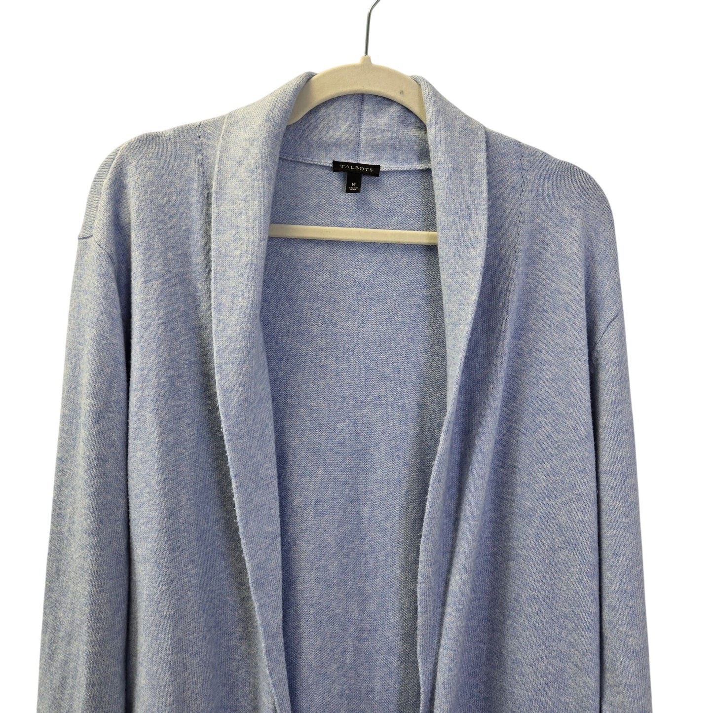 Talbots Cotton Blend Longline Open Cardigan Sweater Size Medium