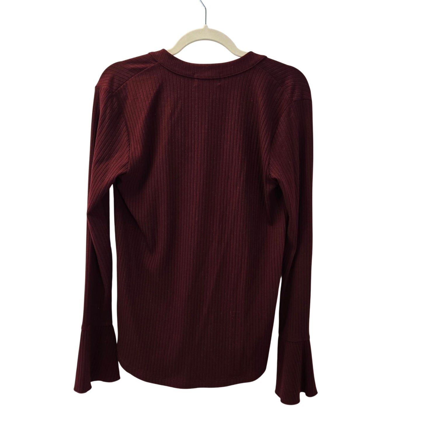Feel the Piece Terre Jacobs Ribbed Ruffle Sleeve Top Size M/L