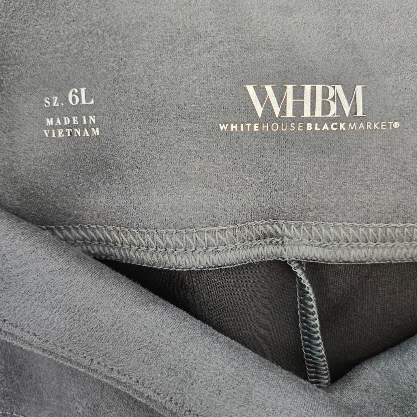 White House Black Market Runway Faux Suede Chain Link Detail Leggings Size 6 Long