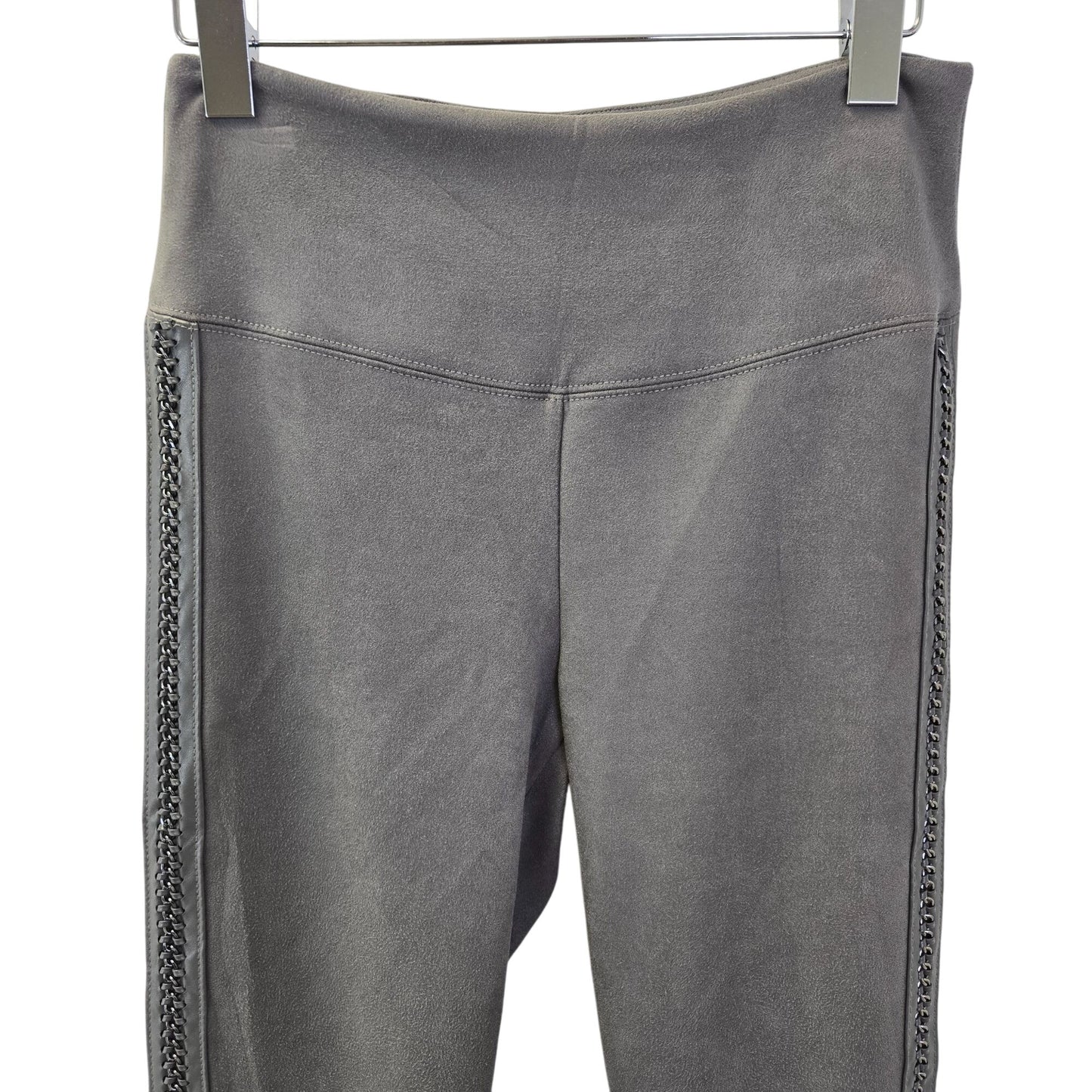 White House Black Market Runway Faux Suede Chain Link Detail Leggings Size 6 Long